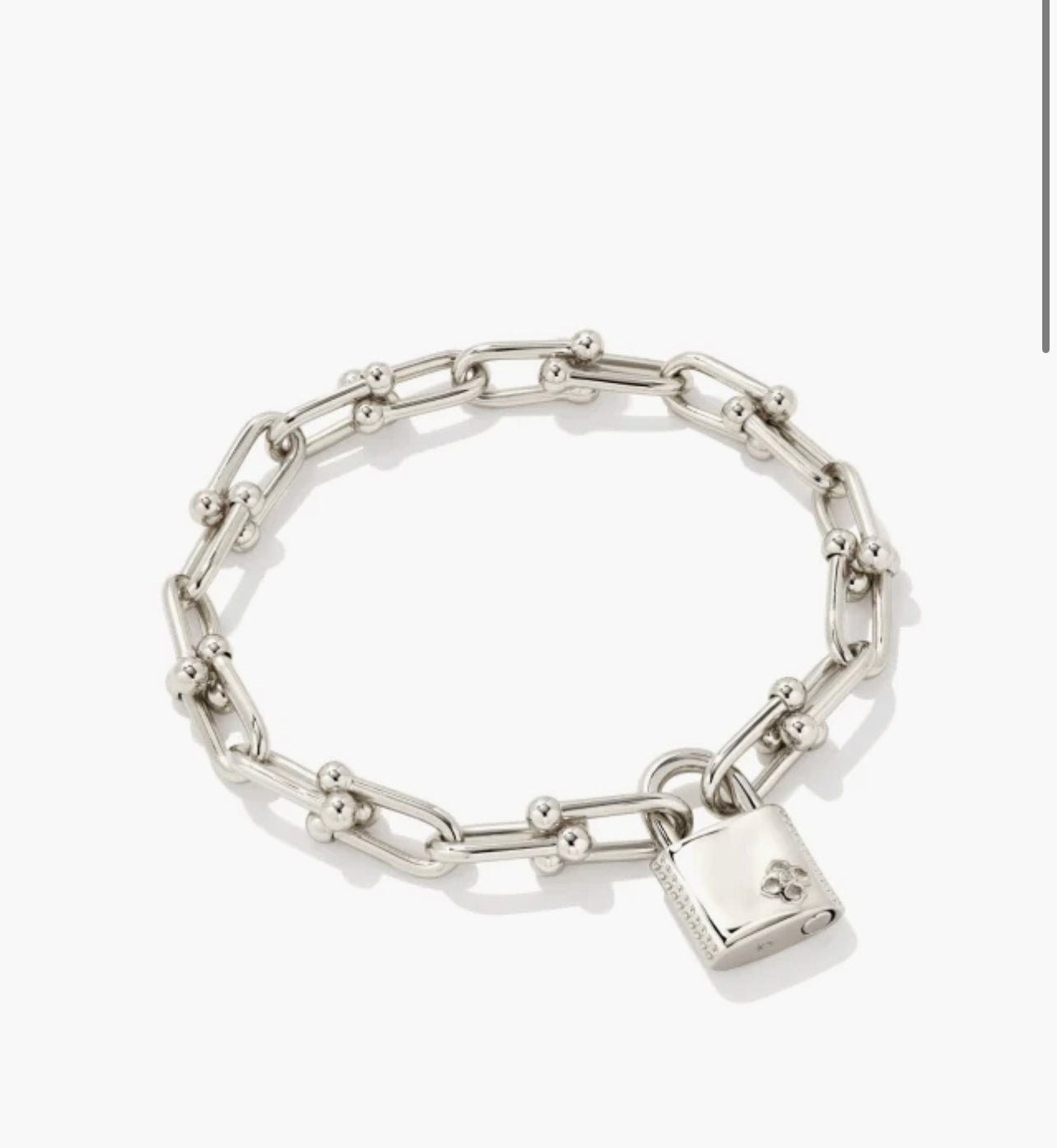 Jess Lock Chain Bracelet in Rhodium