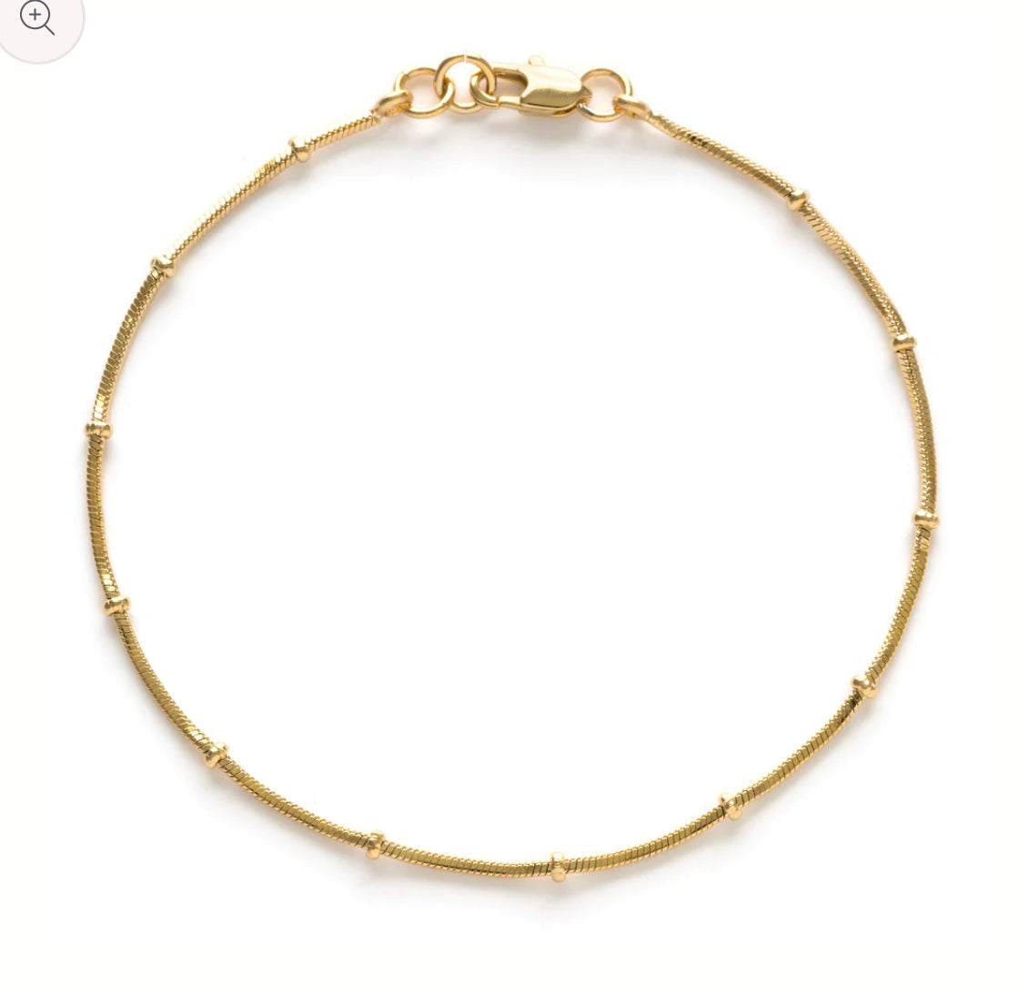 Snake Bead Chain Gold Bracelet