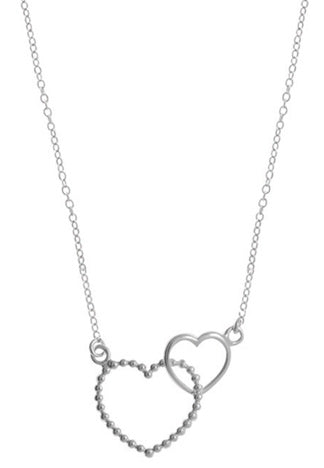 Sterling Silver Interlocking Hearts Necklace