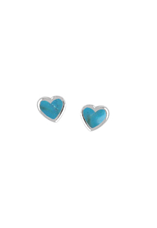 Sterling Silver Turquoise Heart Earrings