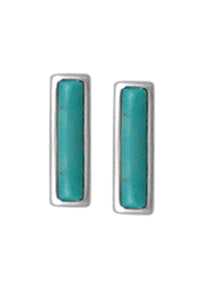 Sterling Silver Turquoise Bar Stud Earrings