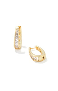 Parker Hoop Earrings in Gold and Crystal