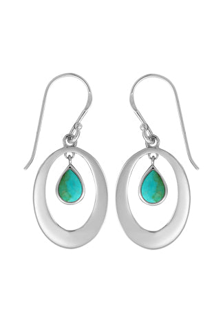 Sterling Silver Turquoise Drop Earrings