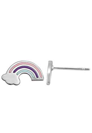 Sterling Silver Rainbow Cloud Earrings