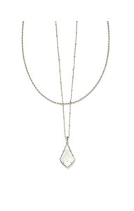 Faceted Alex Necklace in Rhodium Ivory Illusion