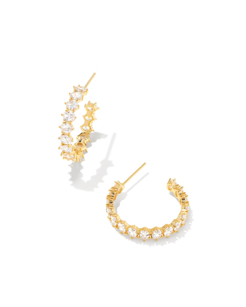 Cailin Crystal Hoop Earrings in Gold