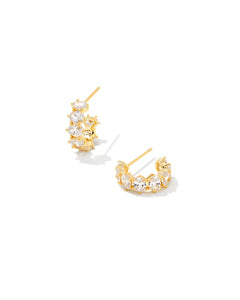 Cailin Crystal Huggie Earring in Gold
