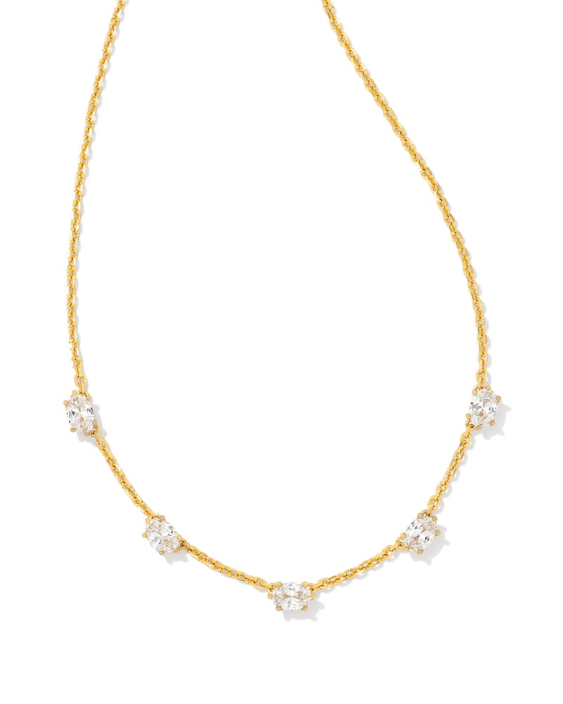 Cailin Crystal Strand Necklace in Gold