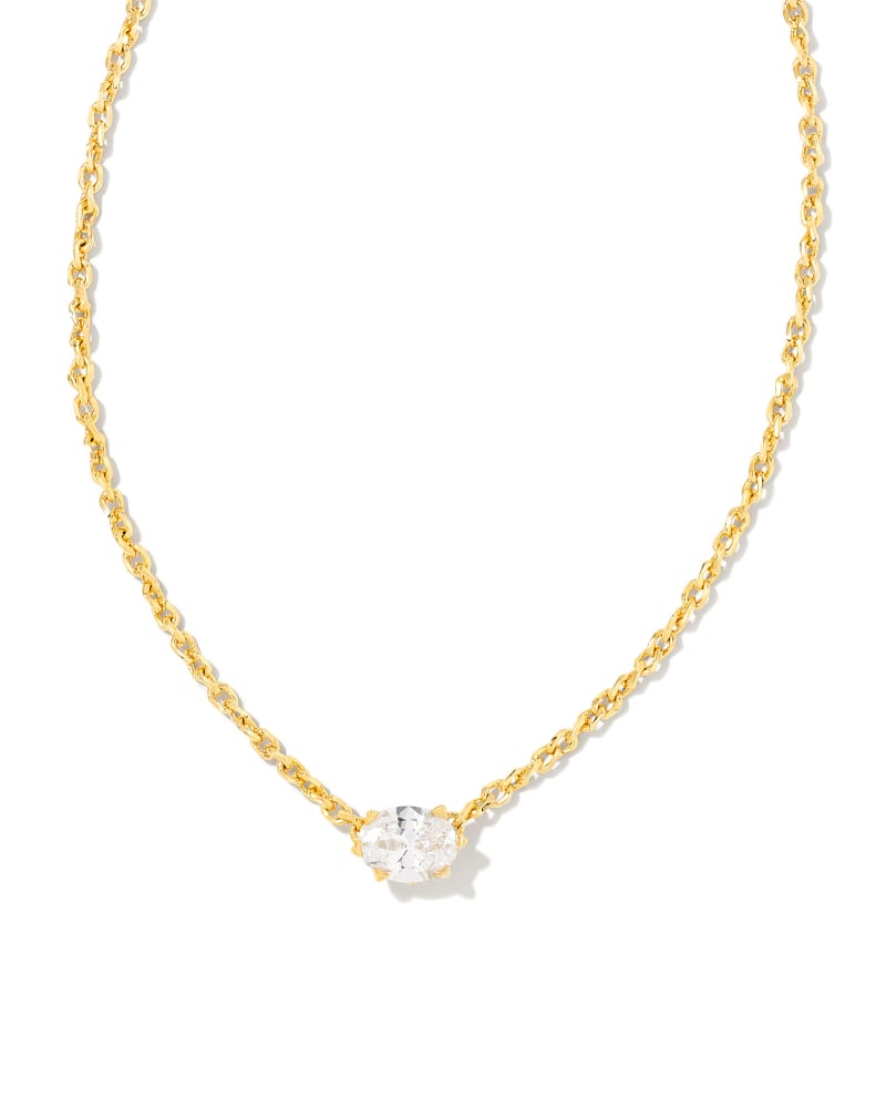 Cailin Crystal Pendant Necklace in Gold