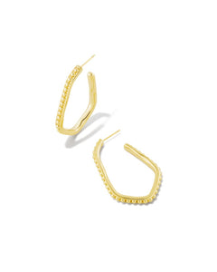Lonnie Beaded Hoops in Gold