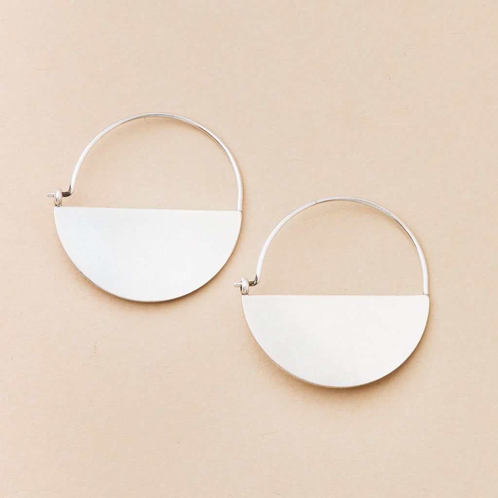 Refined Earring Collection - Lunar Hoop/Sterling Silver